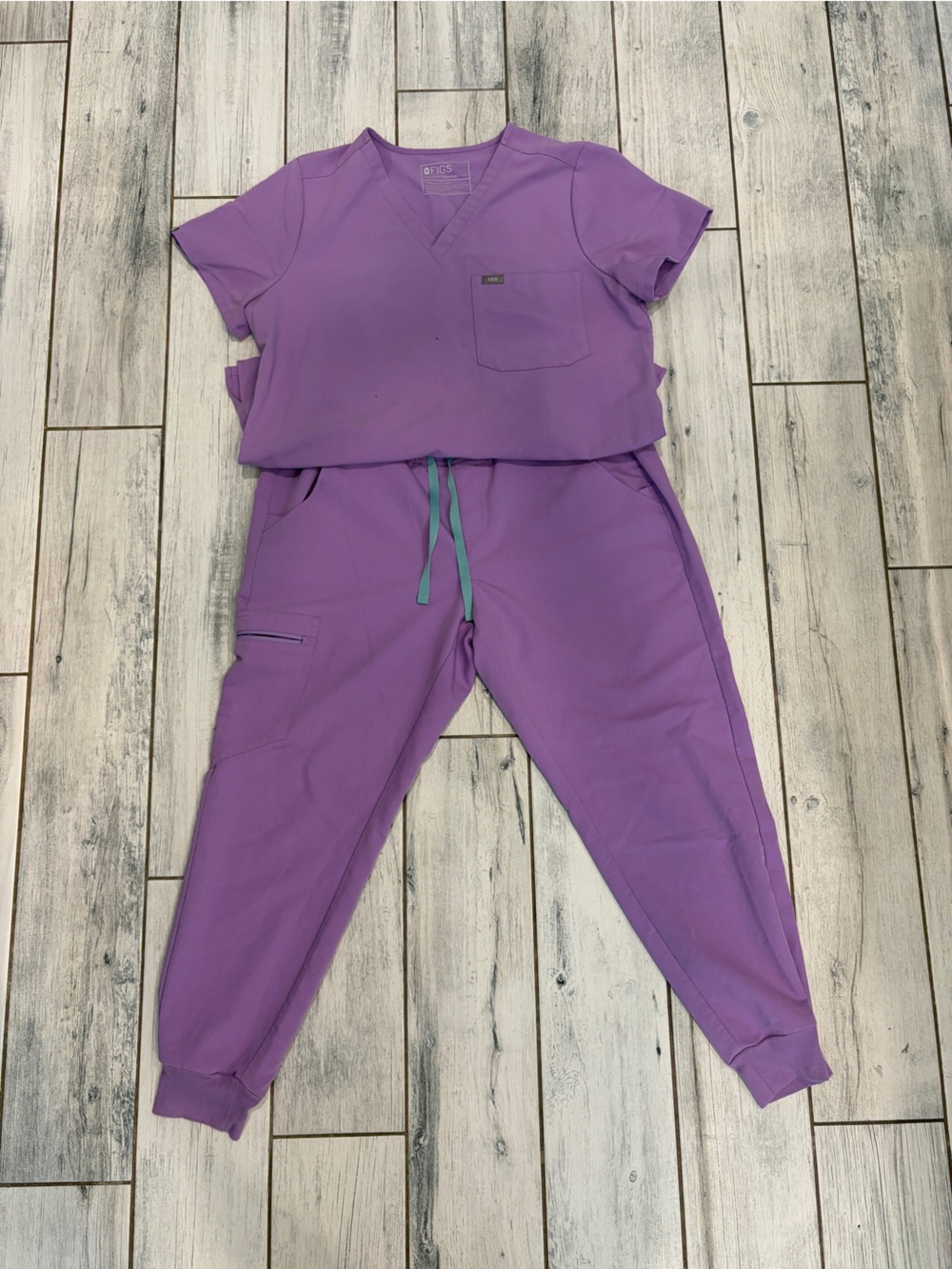 Figs Lavender Purple Scrub Set - Top & Jogger Pants